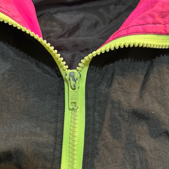 Vintage East West Colorful Ski Windbreaker Black Jacket with Neon Accents - Picture 9 of 15